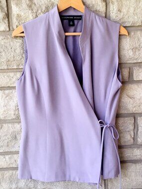 Asymmetrical Silk Vest in Lilac Purple - Josephine Chaus
